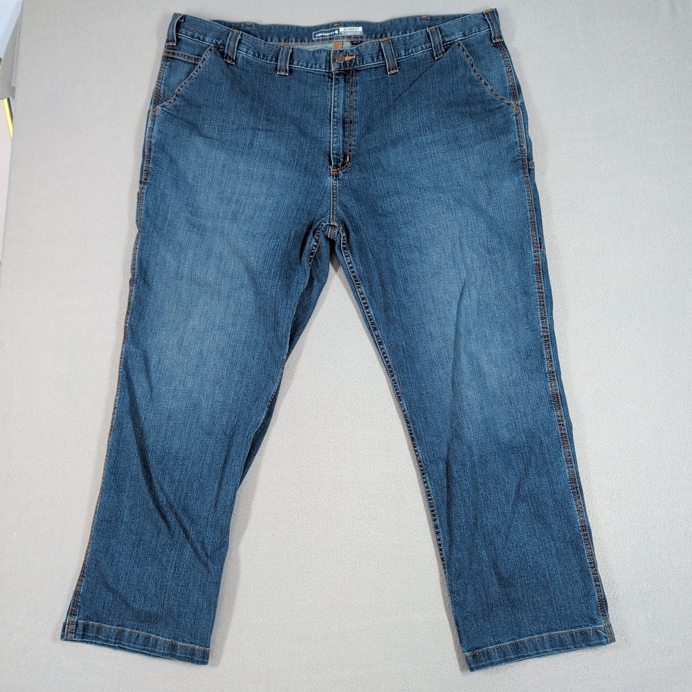 Carhartt Jeans Mens 48x30 Blue Rugged Flex Relaxed Fit Carpenter Denim Workwear